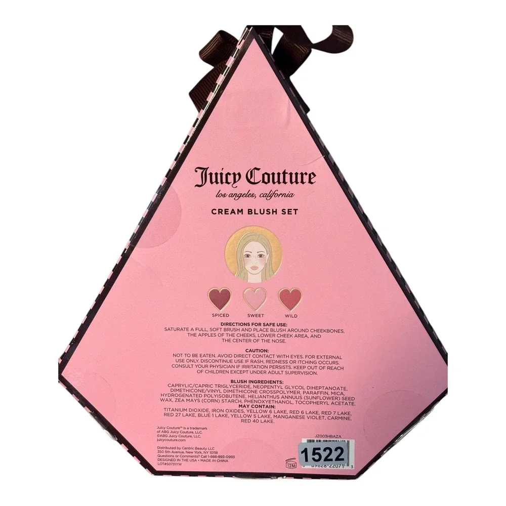 Juicy Couture‎ Cream Blush Set 3 Piece Spiced Sweet Wild Pink Gift Box New